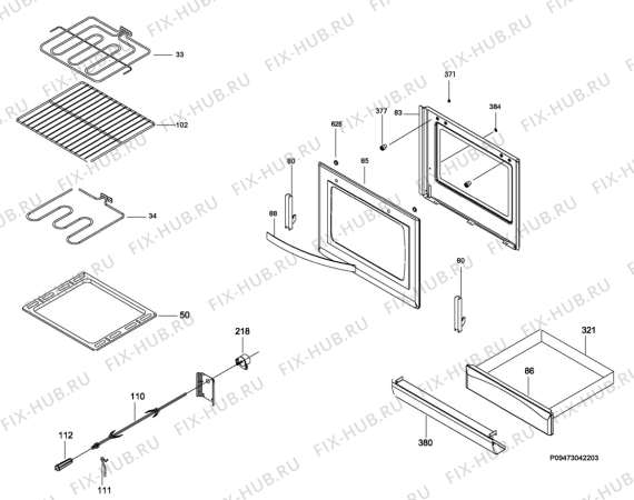 Взрыв-схема плиты (духовки) Zanussi ZW6040IE - Схема узла Section 3